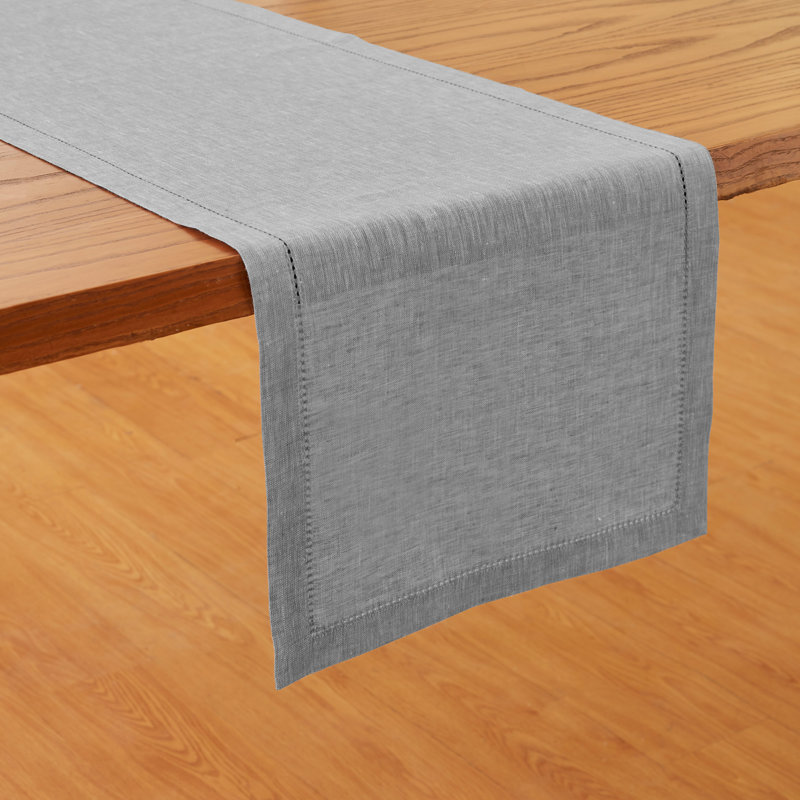 Milan - 100% Pure Linen Table Runner, Oyster Grey, 36" x 14"