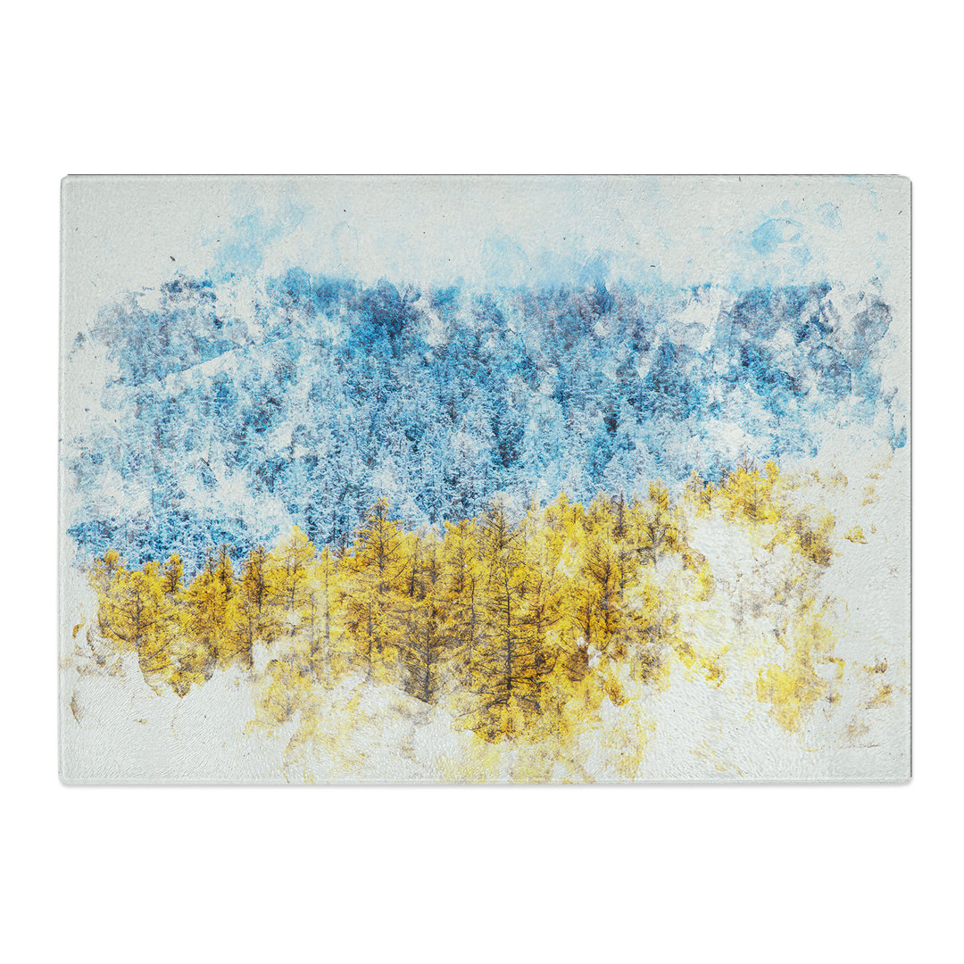 Tempered Glass the Two Forests Watercolour Chopping Board