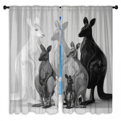 Ensemble de rideaux obscurcissant et obscurcissant Group of Kangaroos