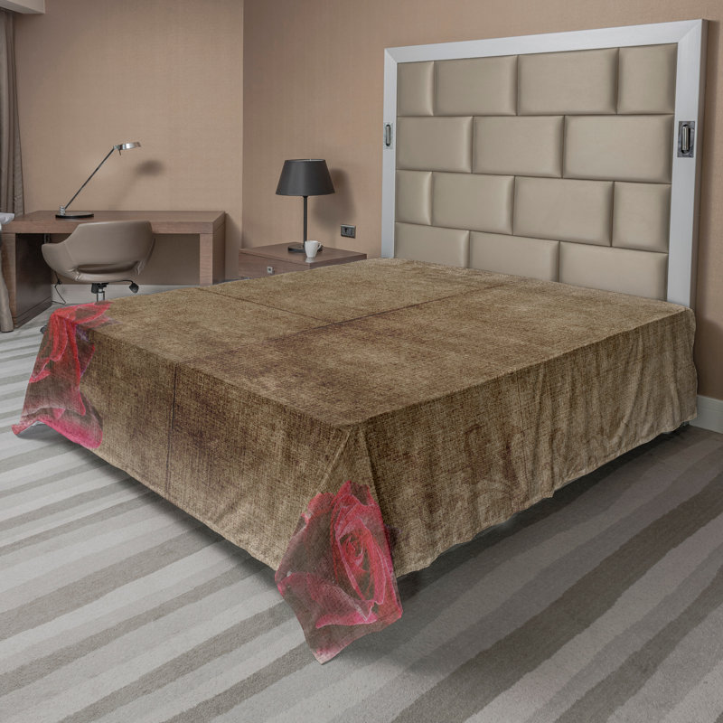 Ambesonne Orient Top Flat Sheet Mosaic Motifs, Twin Flat Sheet, Red/Brown Floral