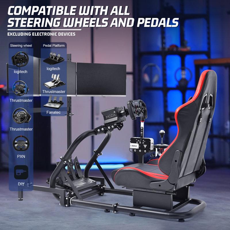 Williston Forge Adjustable Reclining Ergonomic PC & Racing Game Chair in Red