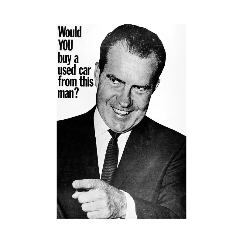 Anti-Nixon Poster, 1960 - Wrapped Canvas Print, 20.32 cm H x 30.48 cm W
