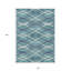 Tapis d'extérieur lavable abstrait bleu sarcelle bleu marine et gris HomeRoots 10 pi x 14 pi