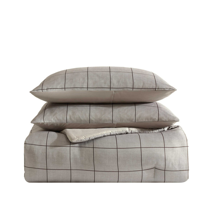 Kenneth Cole Holden Grid Reversible Comforter Bonus Set, King Comforter + 7 Additional Pieces
