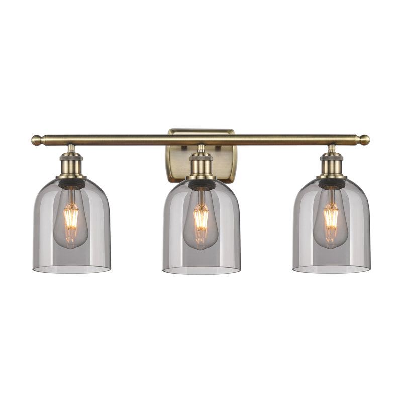 Anacaren 3 - Light Dimmable Vanity Light, Light Smoke, Antique Brass