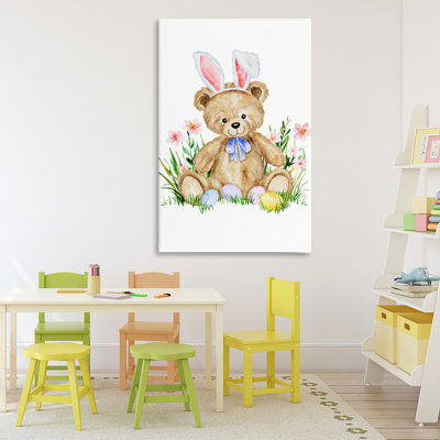 Ours en peluche printanier, toile par Amy Hall