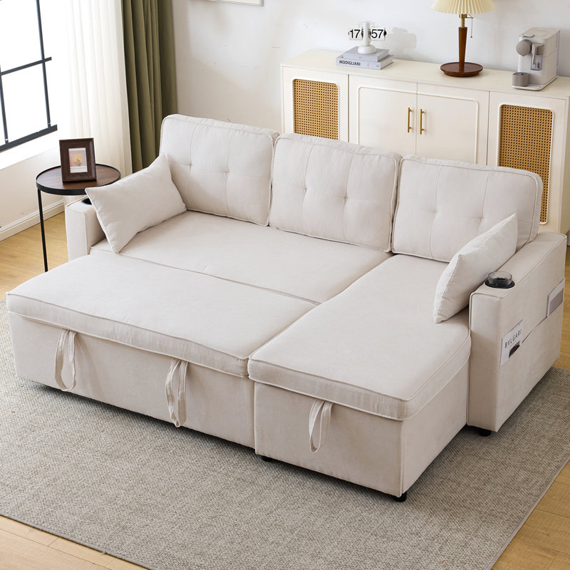 3 Seater Linen Sofa, Beige