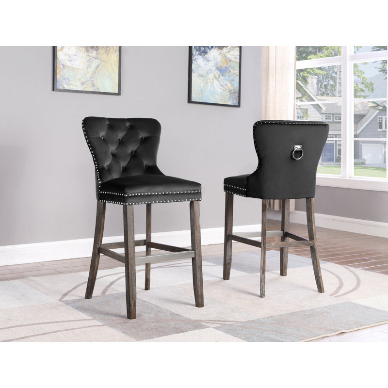Tewkesbury Upholstered Counter Stool, Black
