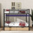 Full-Sized Metal Convertible Bunk Bed With Two Built-In Drawers