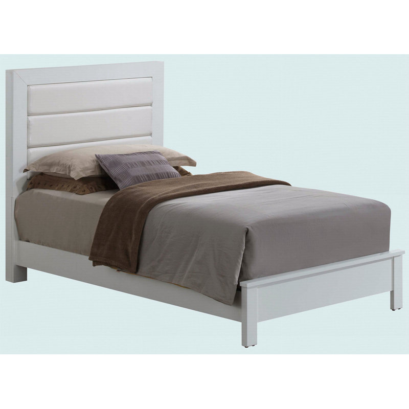 Contemporary Twin Bed In Elegant White