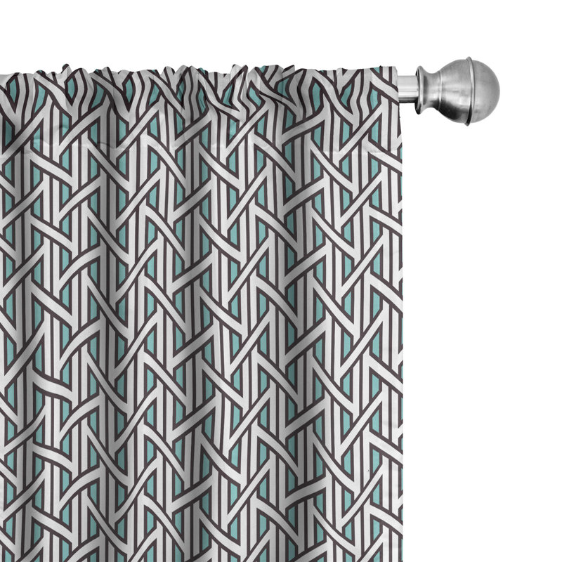 Rideaux 4 panneaux Ambesonne, géométrique moderne classique, turquoise, gris foncé, blanc, L 56 po x L 63 po