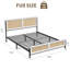Structure de lit en rotin, lit plateforme en bois Boho avec tête et pied de lit en rotin naturel-278531653