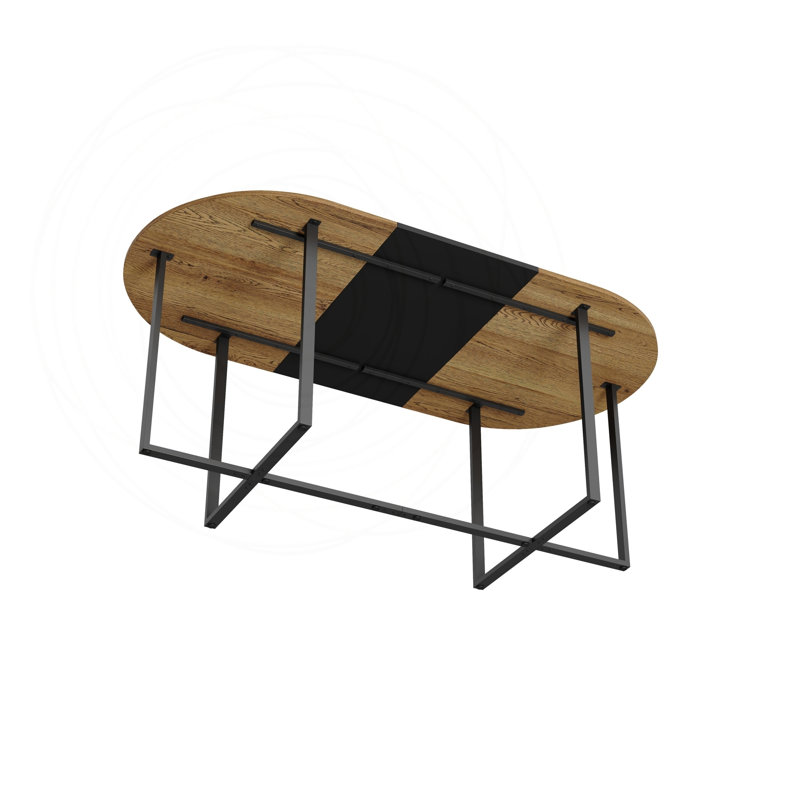 Ensemble de table de salle à manger ovale deux tons avec 8 chaises