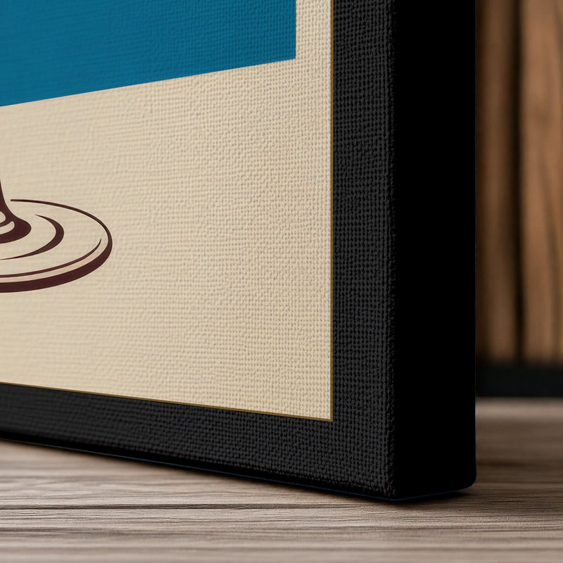 Wine Glass Study Mid-Century - Wrapped Canvas, 18x12 - 45.7 x 30.5 cm, Black Border