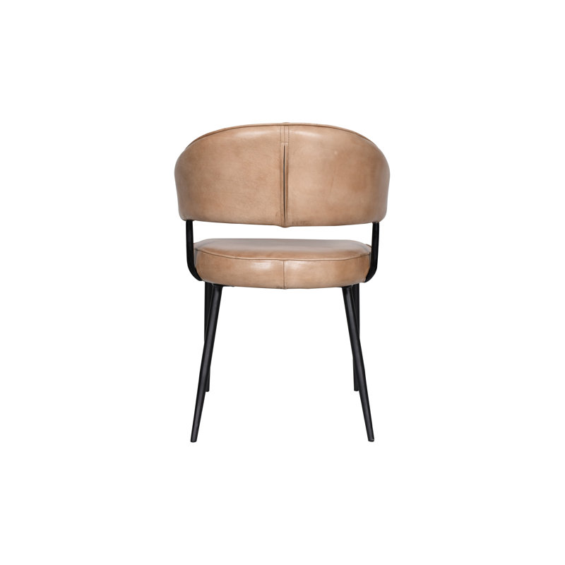 Fauteuil en cuir Atoka ivoire antique