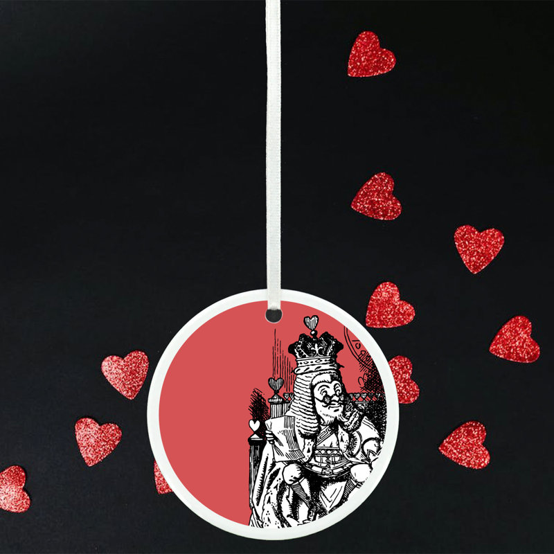 King Alice In Wonderland Circle Shaped Ceramic Ornament Bauble