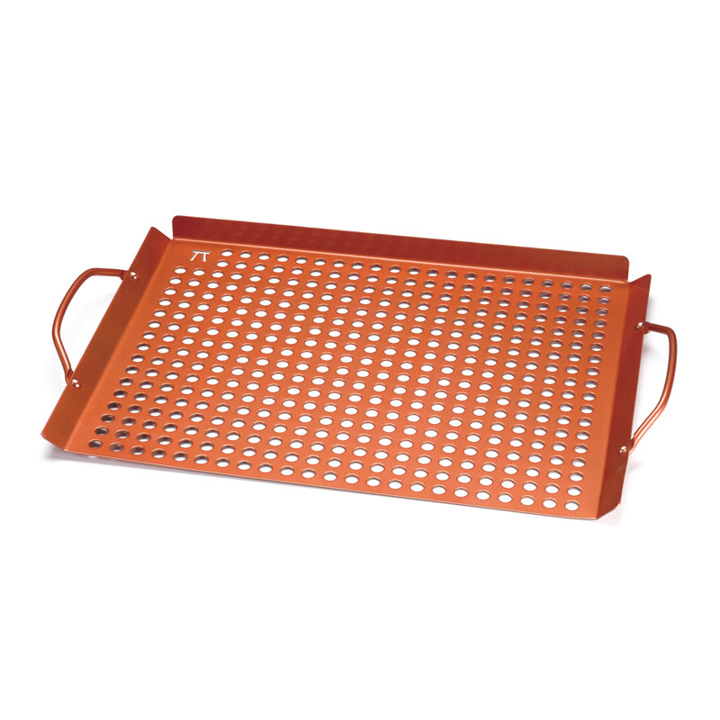 Copper Non-Stick Grill Topper with Handles, 17" x 11"