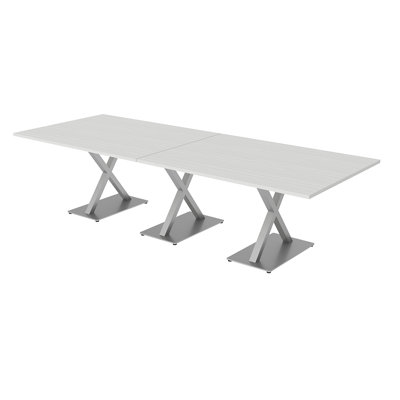 Rectangle Conference Table with Metal X Base