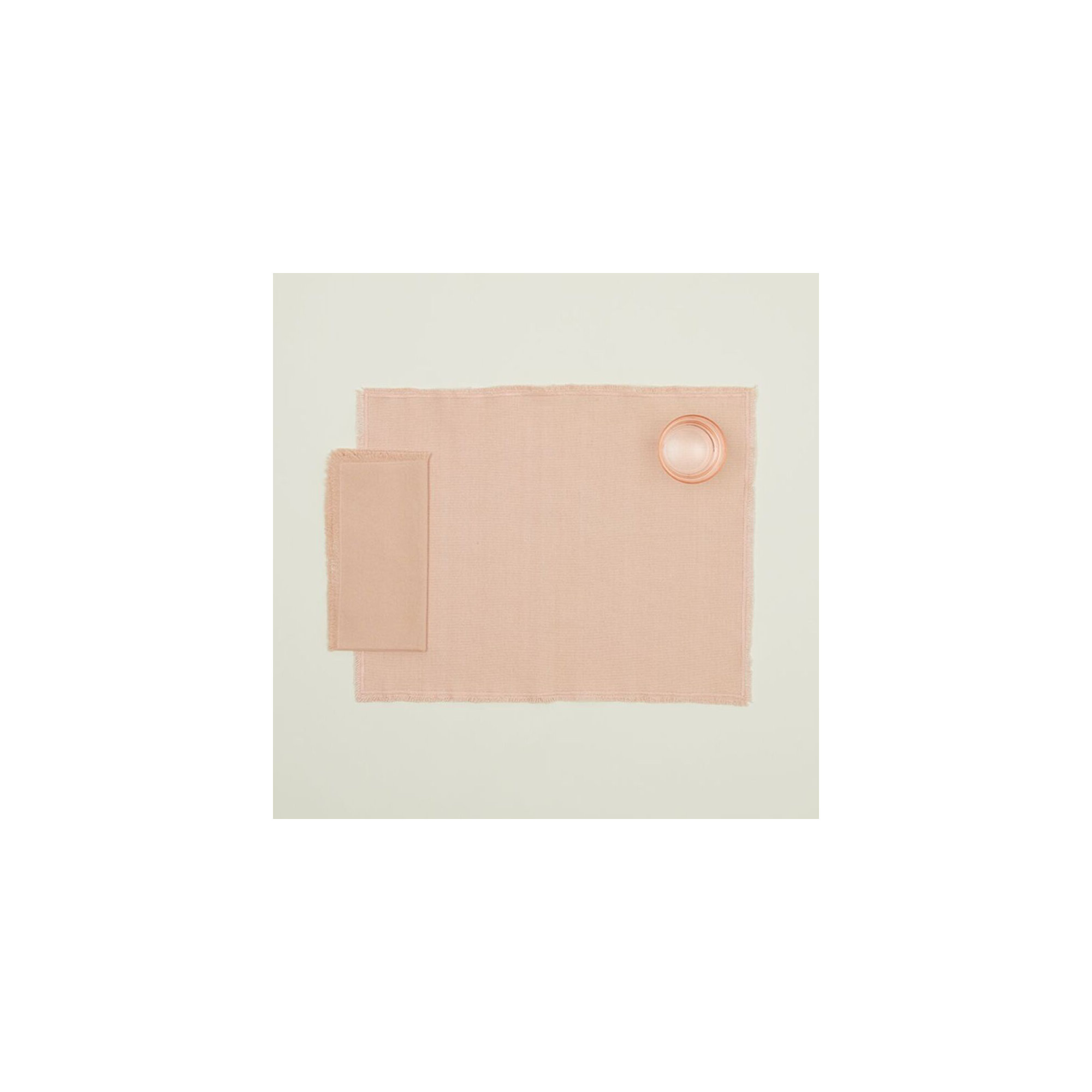 Essential Cotton Placemat - Set Of 4, Blush
