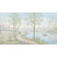 Murale pastorale, paysage, fleurs printanières, aquarelle