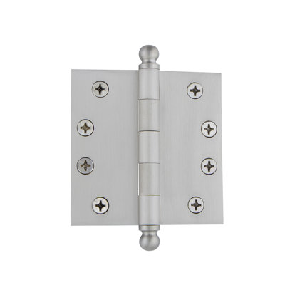 Nostalgic Warehouse 4" Ball Tip Heavy Duty Hinge with Square Corners