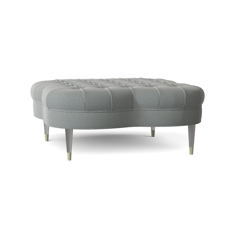 Shamrock Novelty Ottoman, Maya Cyan