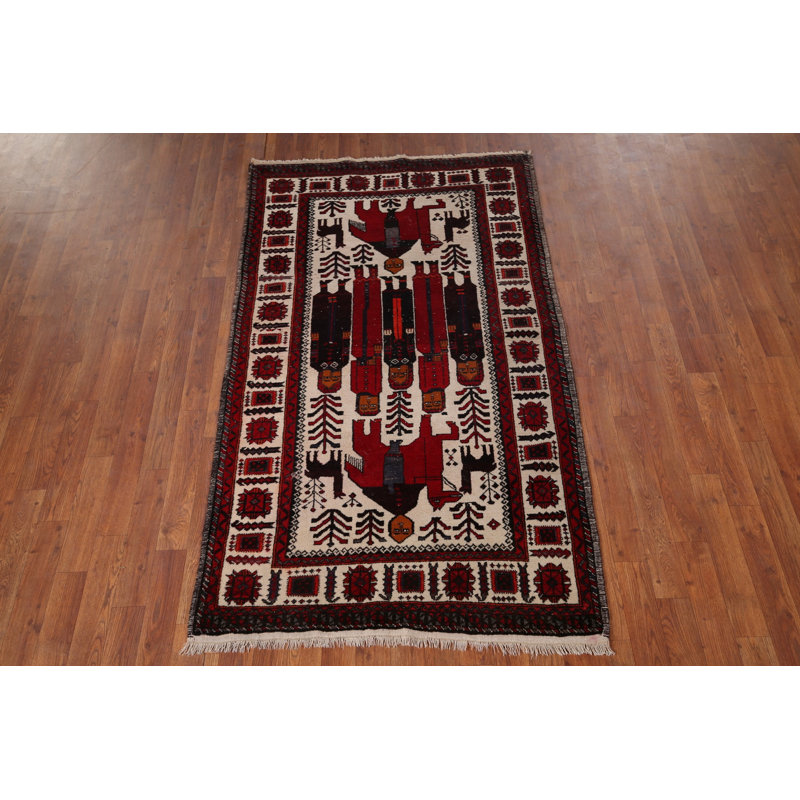 Tapis de chasse traditionnel en laine 4 x 6
