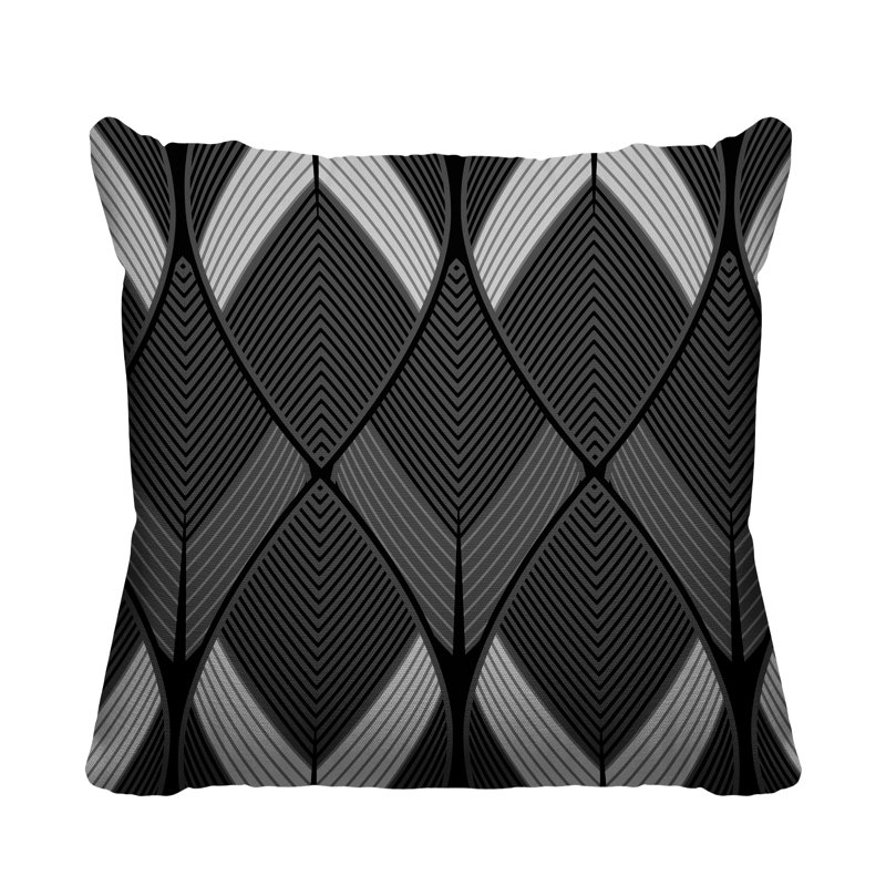 Coussin décoratif intérieur / extérieur Nora, L 19 po x H 19 po, Noir