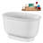 47" Streamline Soaking Acrylic Freestanding Bathtub, Bamboo Tray, Drain-103682537