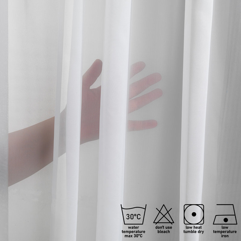 Maretti Semi Sheer Curtain, 295cm Width x 280cm Drop, White