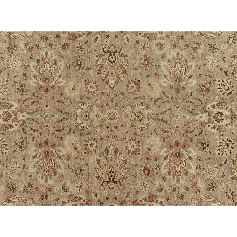 Hand Knotted Wool Oriental Area Rug in Brown/Beige/Red/Ivory, Rectangle 4' x 6'