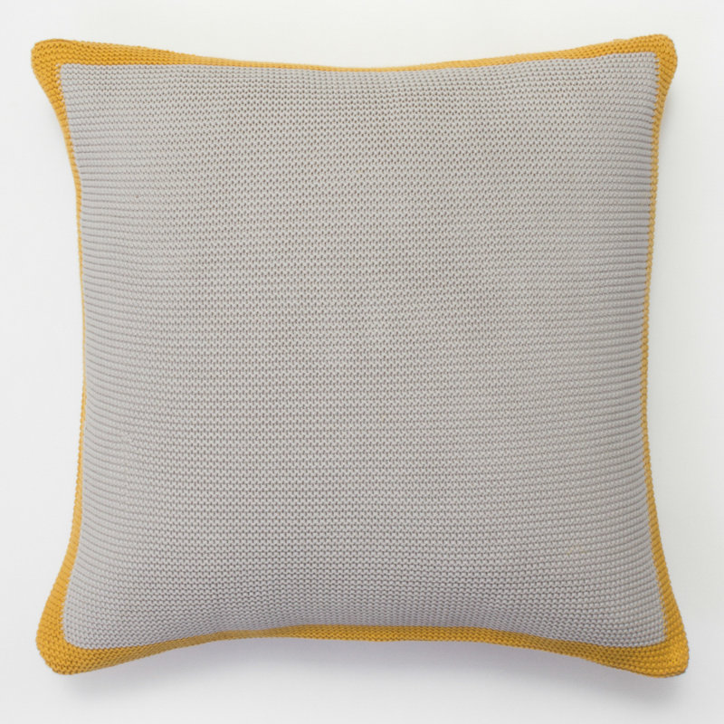 Barbara Square Pillow Cover & Insert, Gray/Golden
