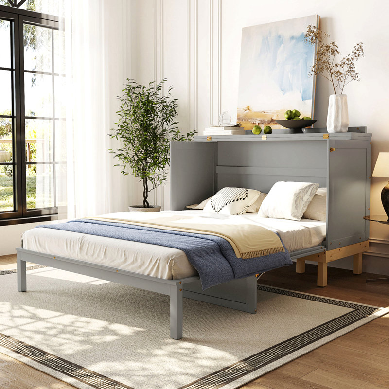 Grand lit escamotable pour chambre d'amis, Gris