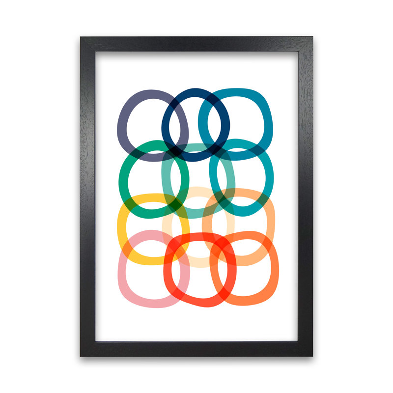 Colourful Rings - Print, Black Frame, 59cm H x 42cm W x 3cm D
