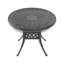 Cet ensemble de salle à manger en fonte d'aluminium toutes saisons comprend des chaises pivotantes et une table ronde avec cadre noir-1375012528