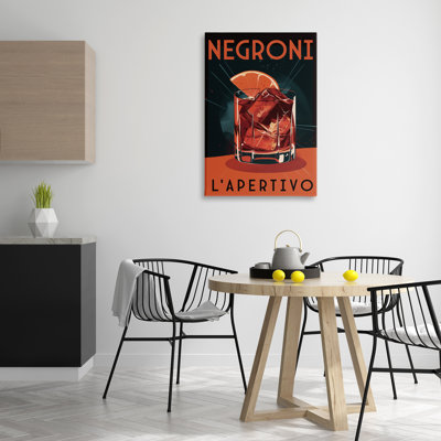 Vintage Midcentury Negroni Drink Canvas, design by Andreas Magnusson
