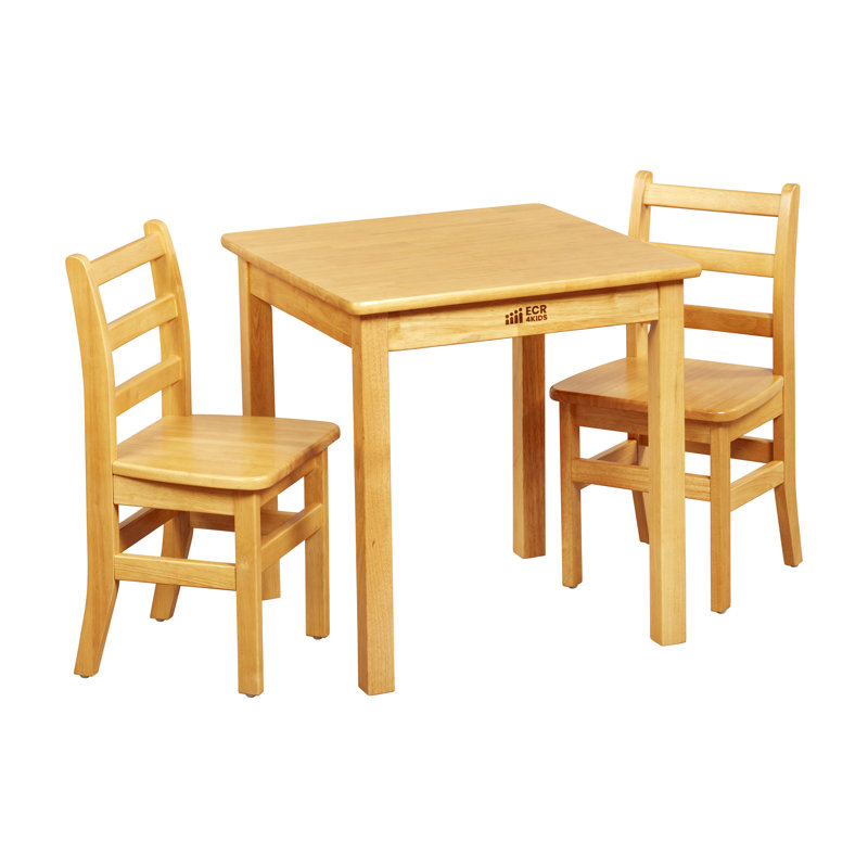 ECR4Kids Bentwood Round Table And Curved Back Chair Set, Kids