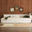 Queen Size Upholstered Platform Bed With USB And 2 Drawers, Beige