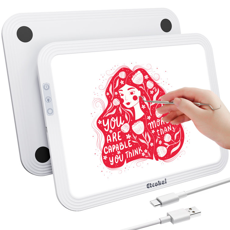 Etcokei A4 Wireless LED Light Pad for Tracing Light Box with 7000