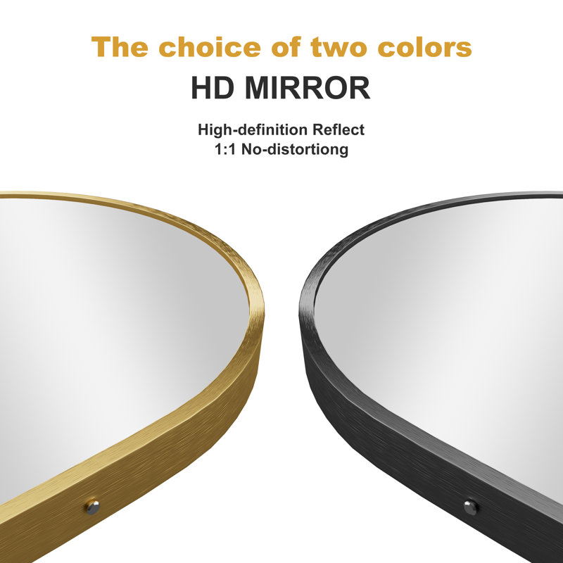 Arched Full Length Mirror Large Floor Mirror, Black, 67" x 24"