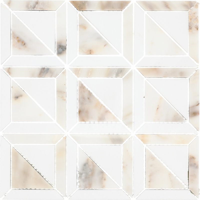 Gamma Natural Stone Window Wall and Floor Mosaic Tile (Set of 10), Bella Blend