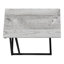 Table d'appoint, en forme de C, bout, côté, collation, salon, chambre à coucher, stratifié gris, métal noir, contemporain, moderne-2077828067