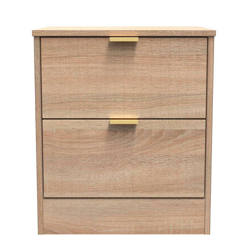 Barriner 45cm W Manufactured Wood Bedside Table, Bardolino Oak