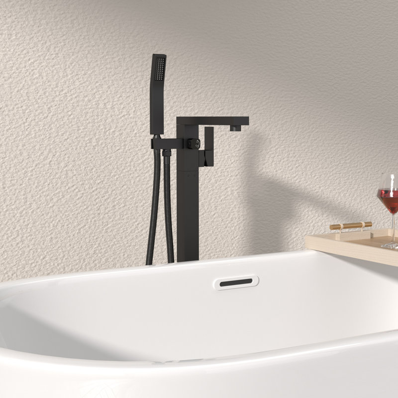 1 Handle Clawfoot Tub Faucet with Diverter, Matte Black