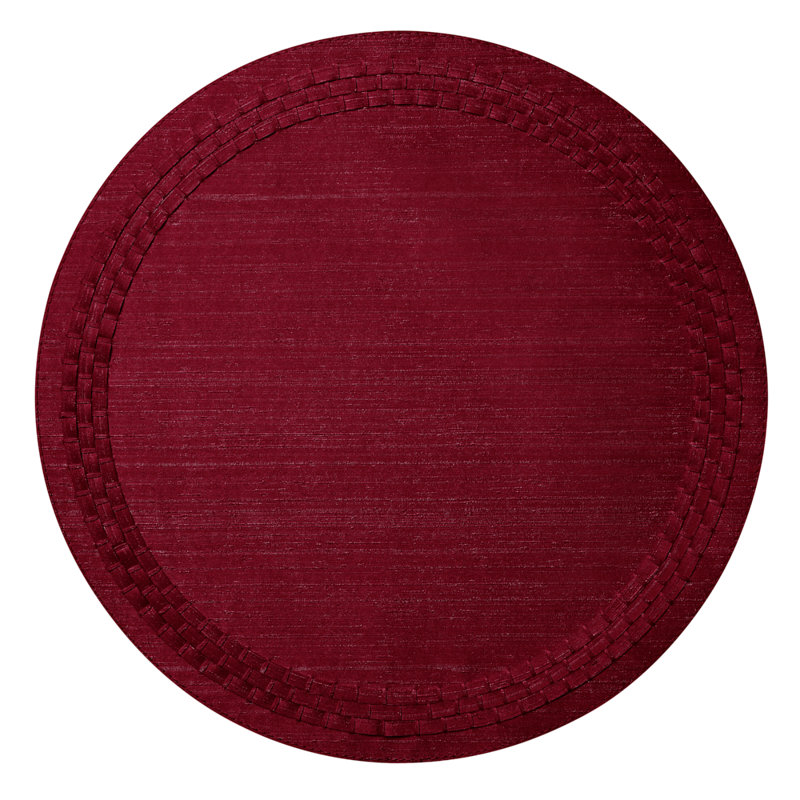 August 16" Round Red Vinyl Placemats (Set of 4)