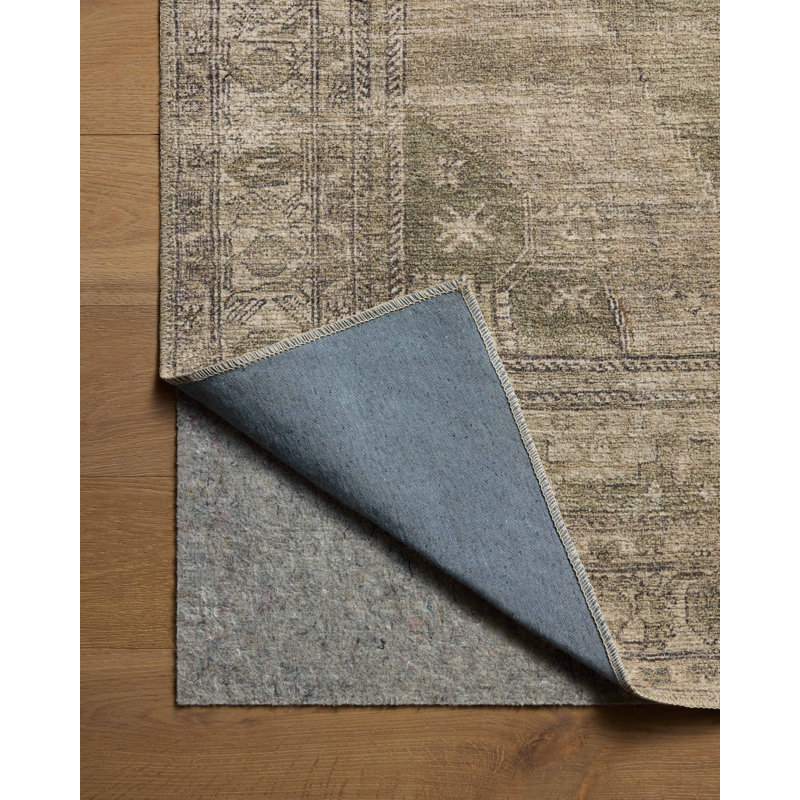 Amber Lewis x Loloi Cambria Sand / Olive Area Rug, Rectangle 10' x 14'