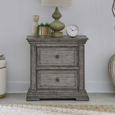 Temple Cloud 2 Drawer Night Stand W/ Charging Station by Laurel Foundry Modern Farmhouse