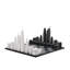 Acrylic NEW YORK vs LOS ANGELES Chess Set with Wood Hatch Board