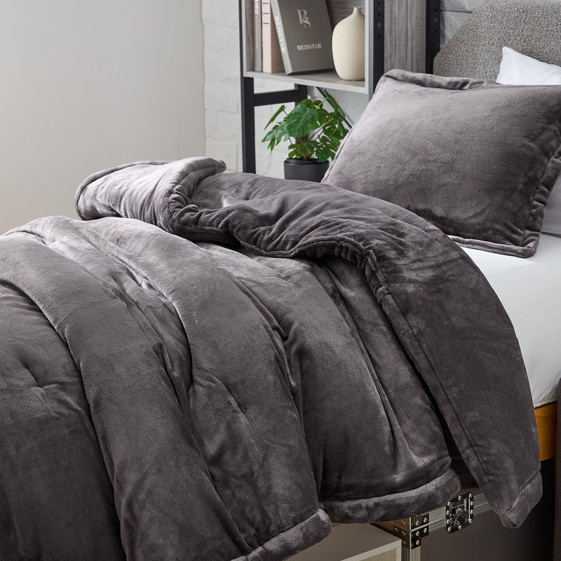 Touchy Feely - Coma Inducer® Oversized Comforter Set - Dark Core Gray, Twin XL  Comforter + 1 Queen Sham