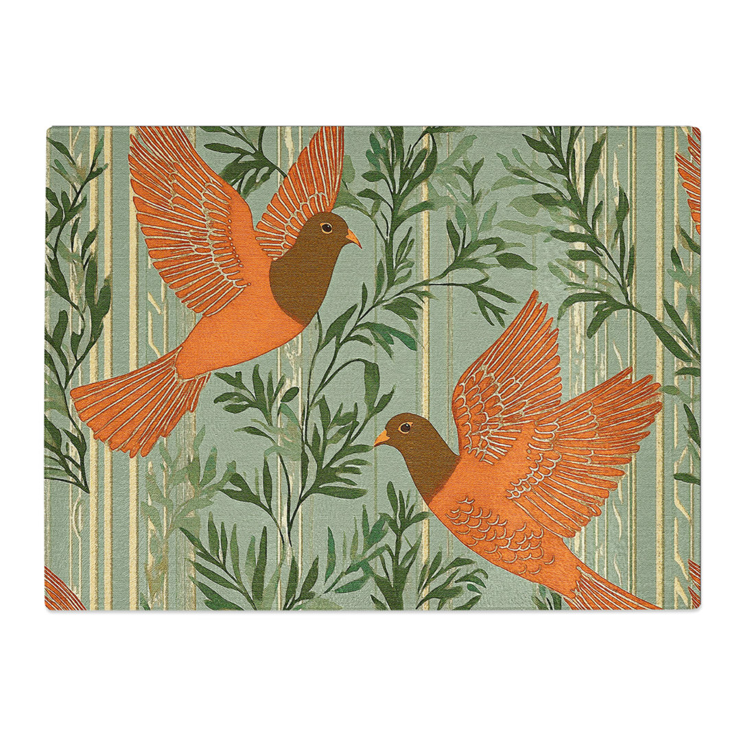 Dove Bird Pattern  Glass Chopping Board